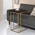 Chestnut Metal Snack Table Brown Brown Folding Primary Living Space Contemporary,Modern Rectangular Folding Tables Metal