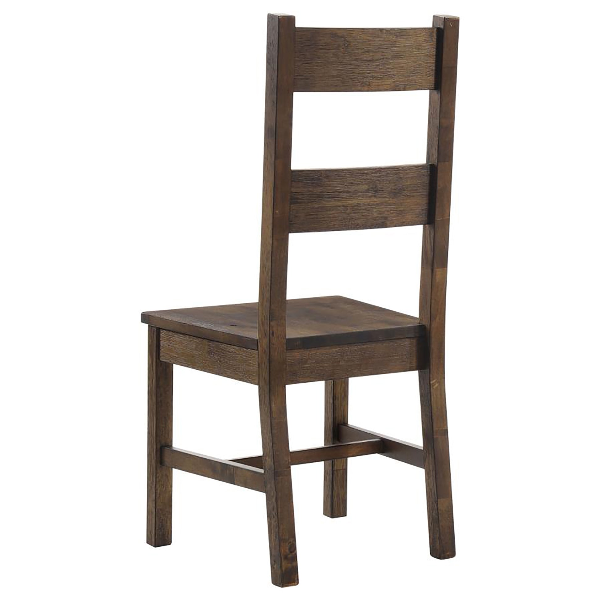 Rustic Golden Brown Ladder Back Dining Chairs Set Of 2 Solid Brown Brown Dining Room Wipe Clean Farmhouse,Rustic Side Chair Rubberwood Ladder Back Wood