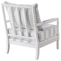 White And Navy Upholstered Stripe Accent Chair White White Primary Living Space Traditional Foam Fabric