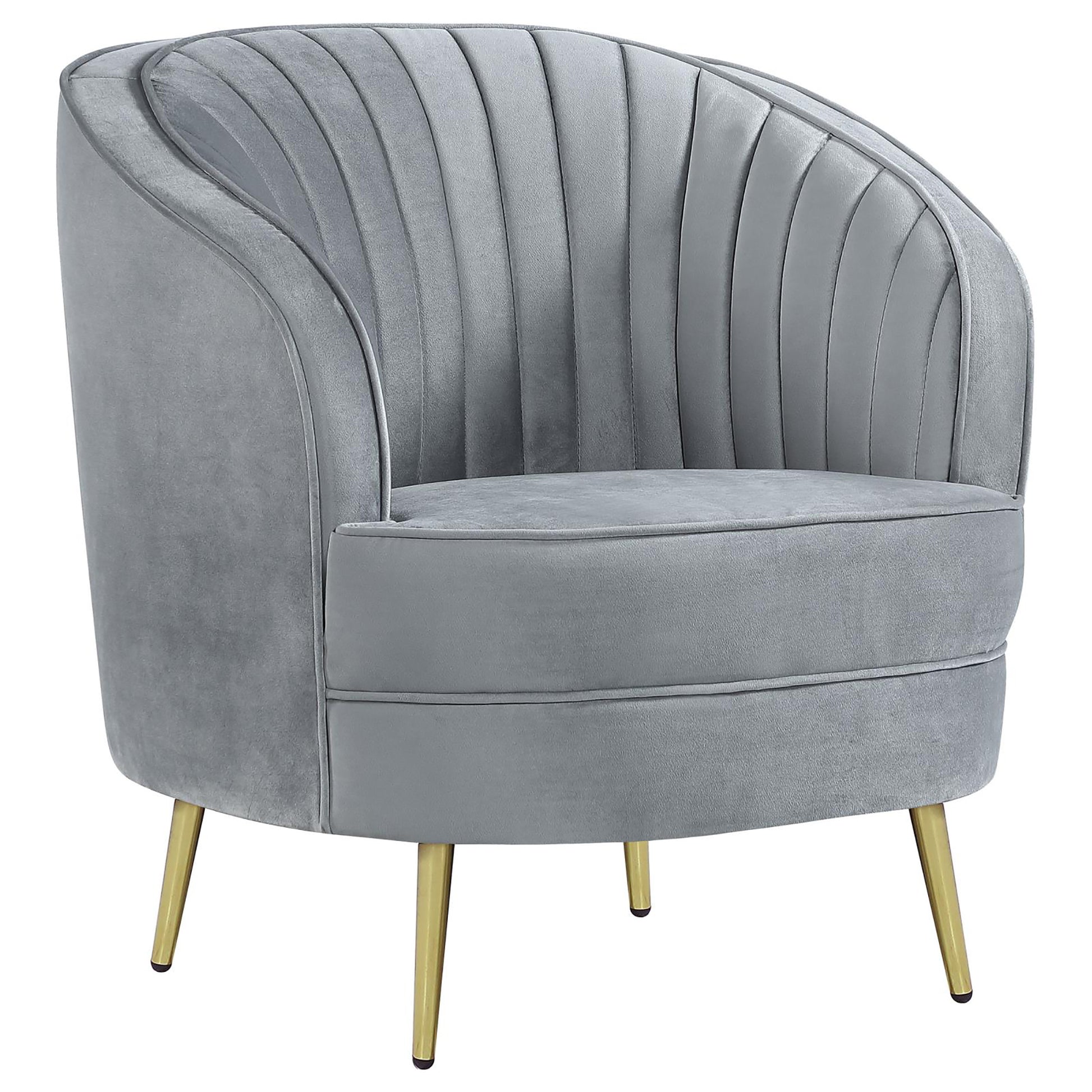 Grey And Gold Upholstered Tufted Chair Grey Primary Living Space Contemporary,Modern Eucalyptus Foam Velvet