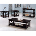 Dark Merlot 3 Piece Occasional Set Brown Brown Primary Living Space Transitional Rubberwood Rectangular Open Storage Coffee & End Tables Wood Parsons