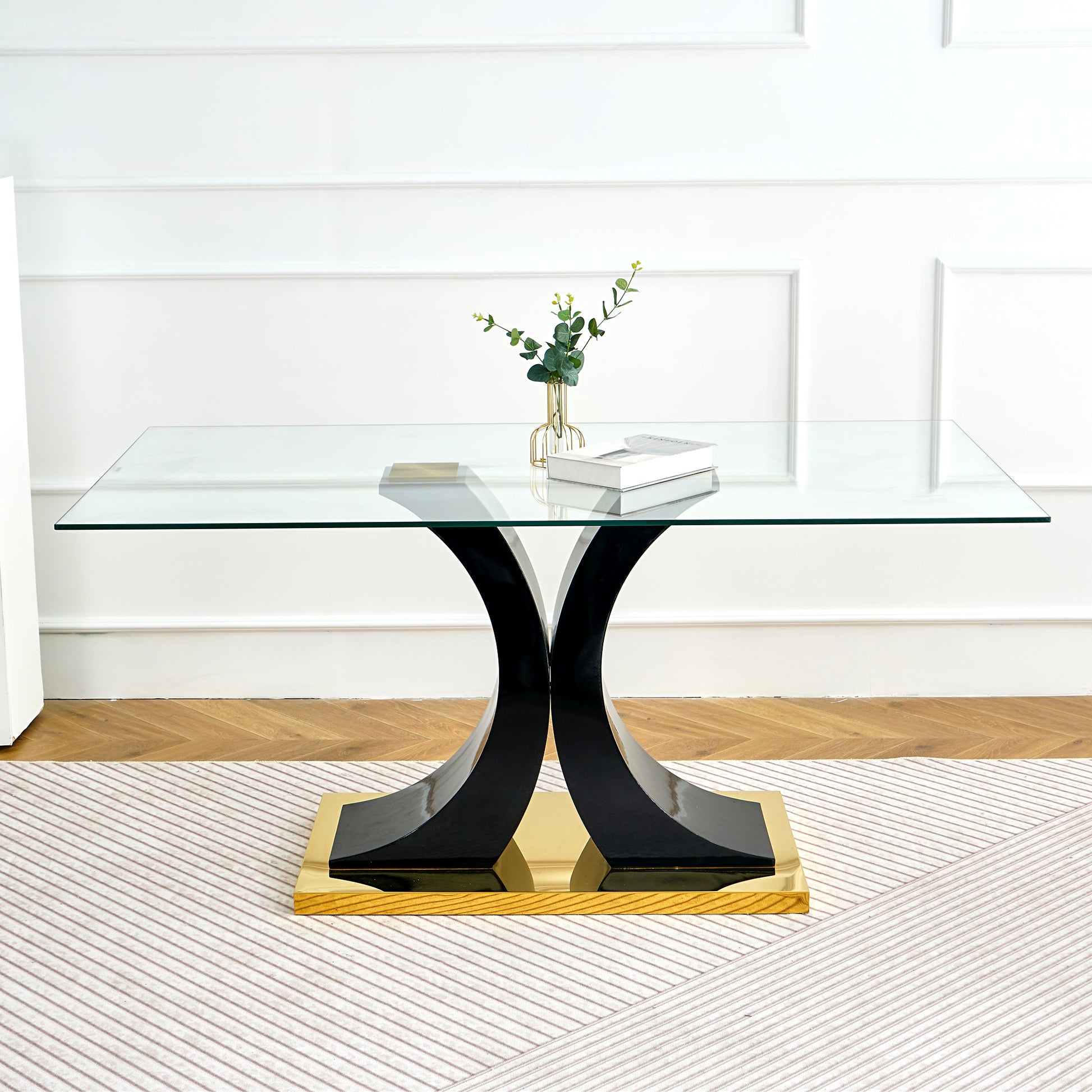 Modern Style Glass Dining Table, Elegant
