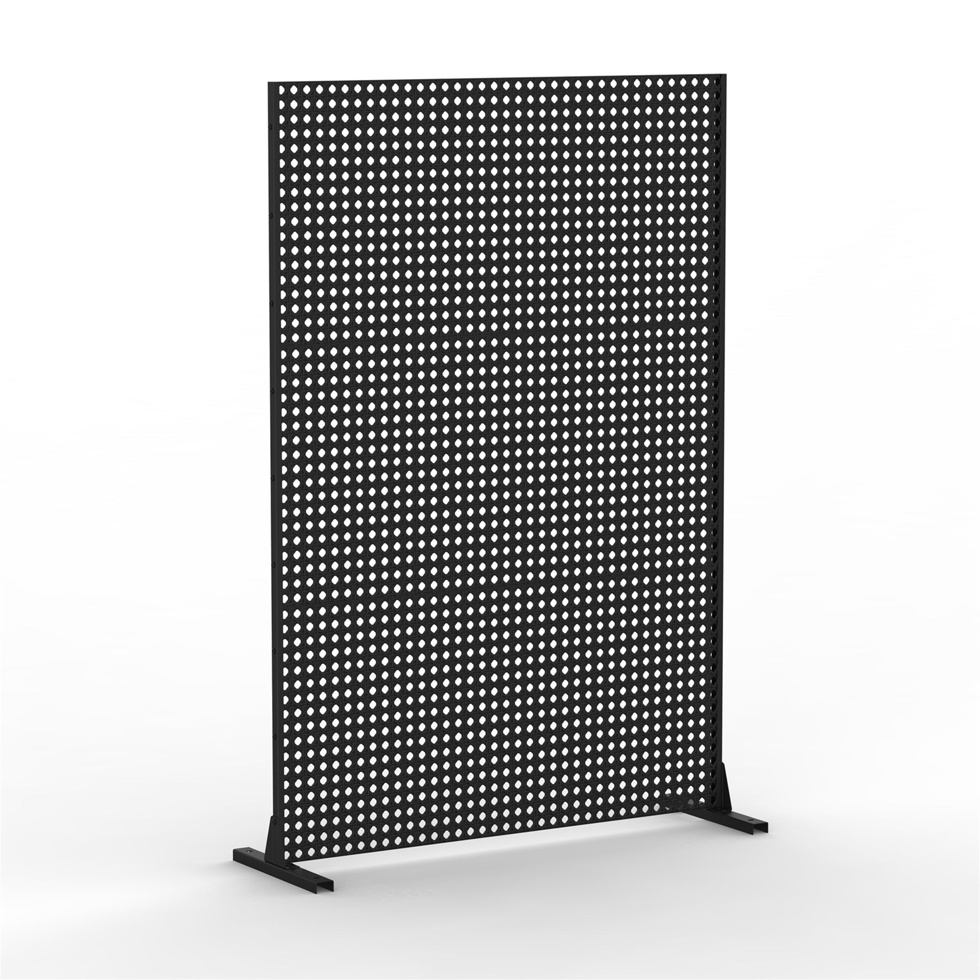 Metal Privacy Screen, Freestanding Outdoor Indoor Divider, Decorative Privacy Screen Panels For Balcony Patio Garden, Rhombus Shaped Black Steel