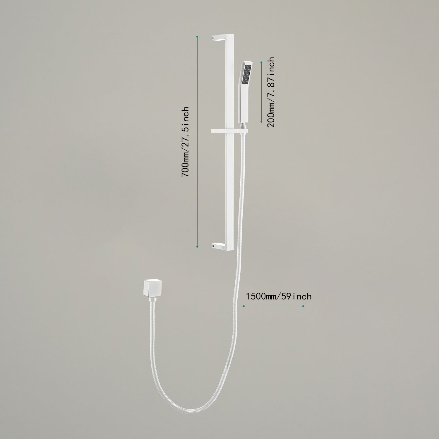 Eco Performance Handheld Shower With 28 Inch Slide Bar And 59 Inch Hose White Stainless Steel