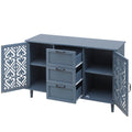 2 Door 3 Drawer Cabinet, American Furniture, Suitable For Bedroom, Living Room, Study Blue Particle Board