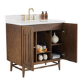 36'' Freestanding Single Bathroom Vanity with Marble wood-1-2-soft close