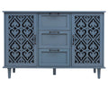 2 Door 3 Drawer Cabinet, American Furniture, Suitable For Bedroom, Living Room, Study Blue Particle Board