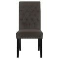 Brown And Rustic Espresso Tufted Side Chairs Set Of 2 Solid Brown Espresso Dining Room Foam Spot Clean Transitional Side Chair Rubberwood Tufted Back Foam Velvet