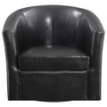 Dark Brown Swivel Armchair Brown Primary Living Space Contemporary,Modern Foam Faux Leather