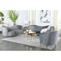 Grey And Gold Upholstered Tufted Chair Grey Primary Living Space Contemporary,Modern Eucalyptus Foam Velvet