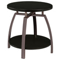 Dark Grey And Black Nickel End Table Dark Gray Primary Living Space Contemporary,Modern Shelves Coffee & End Tables Polished Wood