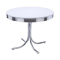 White And Chrome Round Dining Table White Dining Room Contemporary,Modern Round Kitchen & Dining Tables Wood