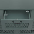 7 Drawer Cabinet, American Furniture, Suitable For Bedroom, Living Room, Study Dark Green Particle Board