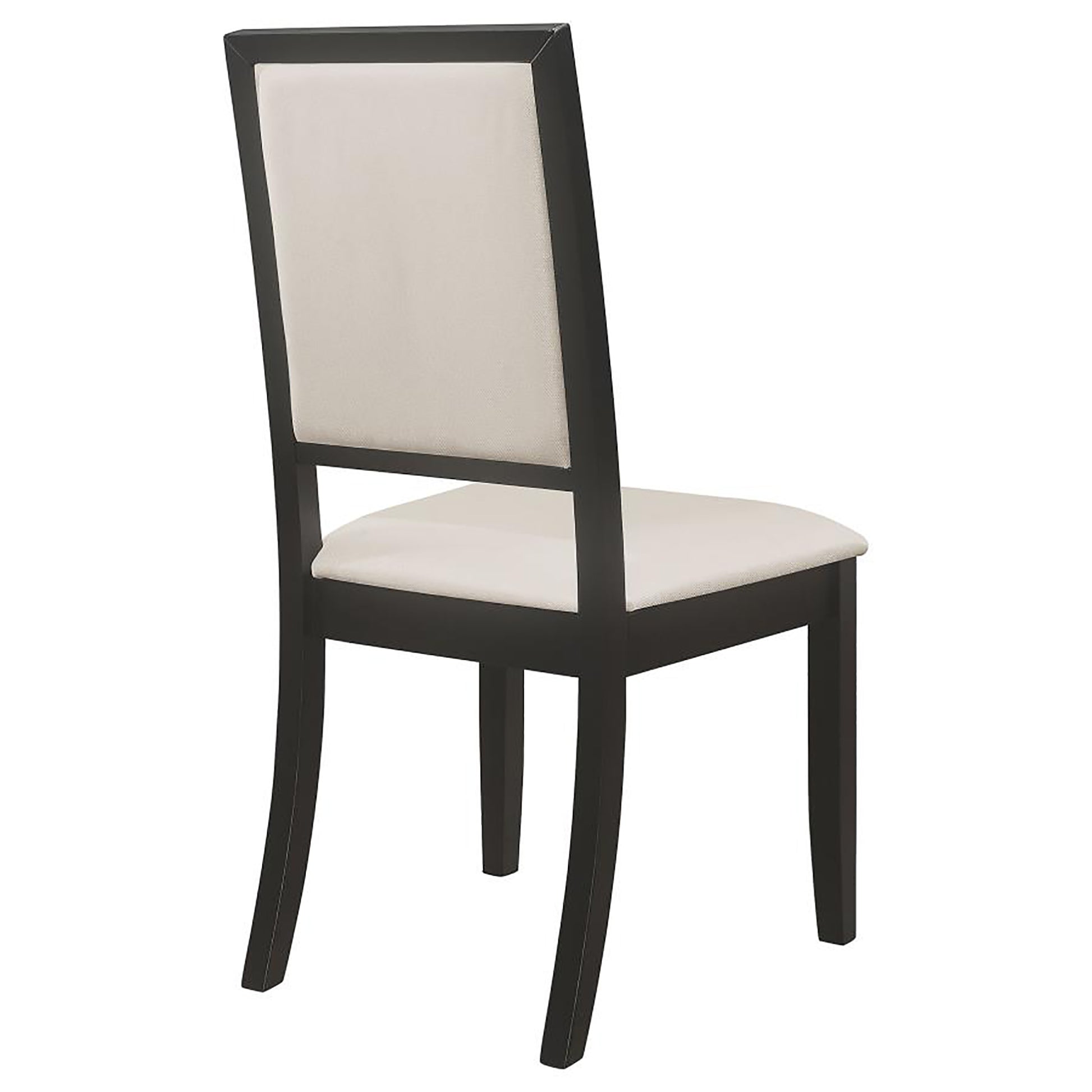 Cream And Black Upholstered Side Chairs Set Of 2 Solid Cream Dining Room Foam Spot Clean Transitional Dining Chairs Rubberwood Open Back Foam Fabric