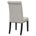 Sand And Rustic Espresso Tufted Side Chairs Set Of 2 Solid Grey Espresso Dining Room Foam Spot Clean Transitional Side Chair Rubberwood Tufted Back Foam Velvet