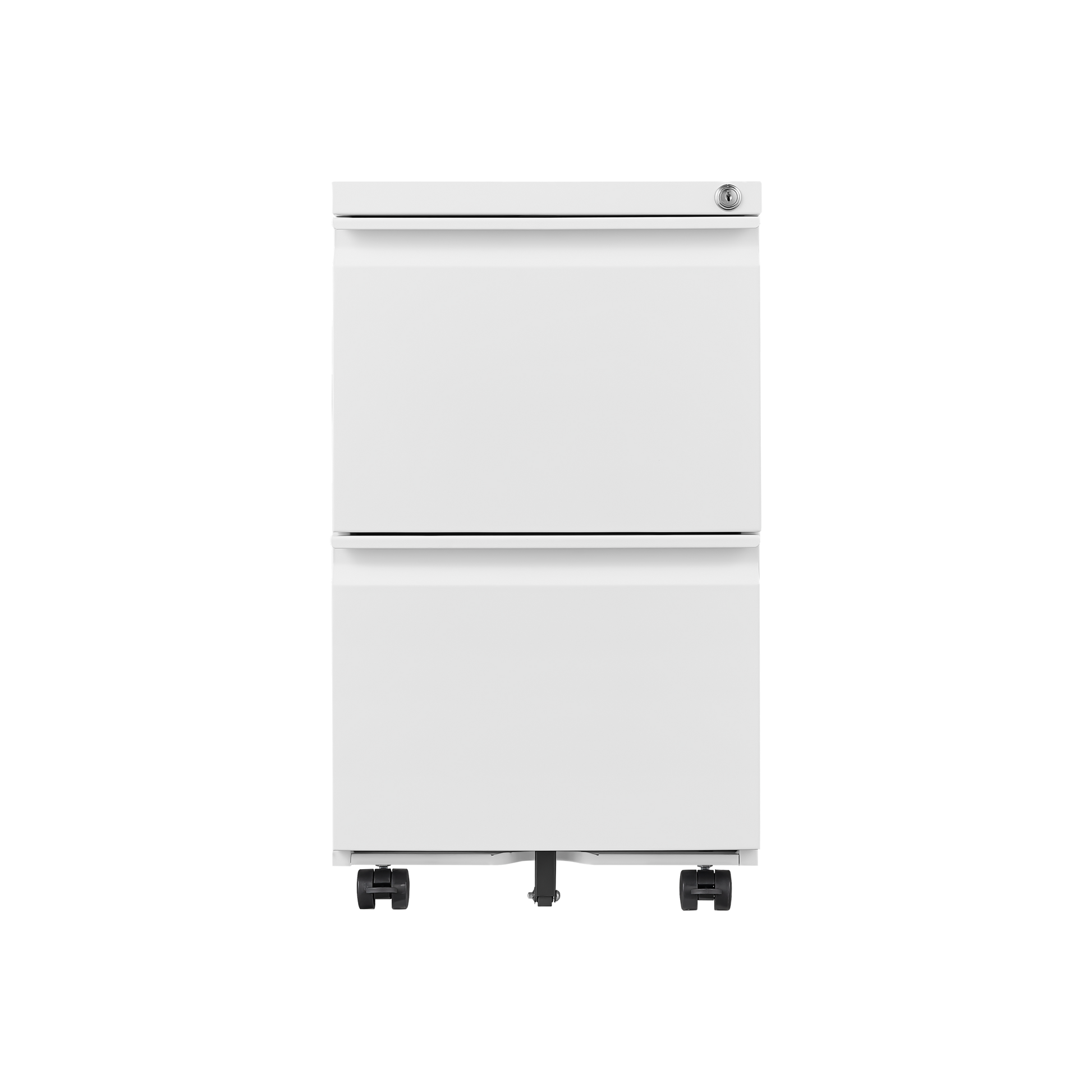 Metal 2 Drawer Mobile File Cabinet With Lock, Under Desk Office Steel Filing Cabinet, 25.6''H Legal Letter Size Files Storage Cabinet,White Filing Cabinets 1 2 Drawers White Office Mobile Steel Metal