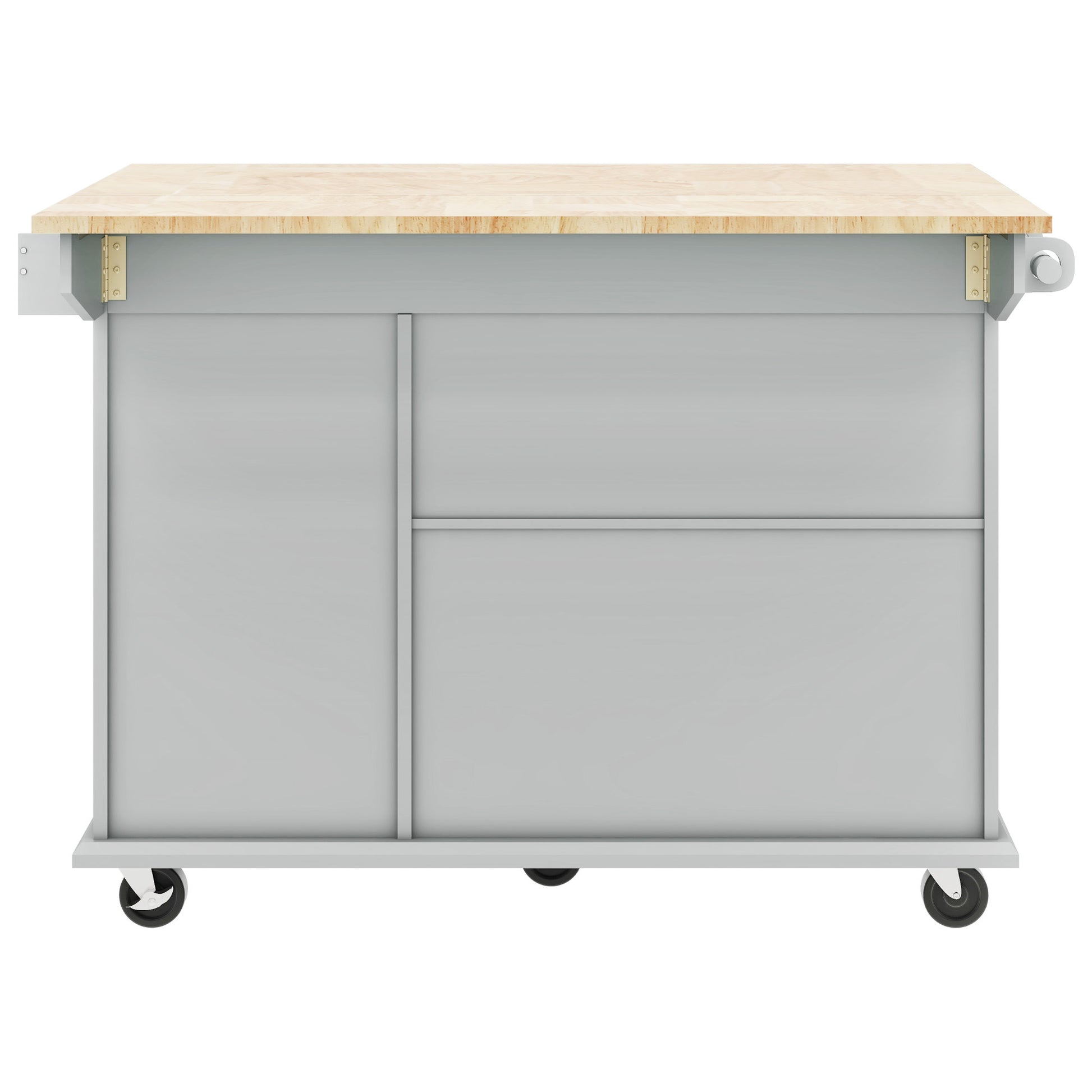 Kitchen Island With Drop Leaf, 53.9" Width Rolling Kitchen Cart On Wheels With Internal Storage Rack And 3 Tier Pull Out Cabinet Organizer, Kitchen Storage Cart With Spice Rack, Towel Rack Grey Blue Grey Blue Kitchen Classic,European,Modern Rectangular