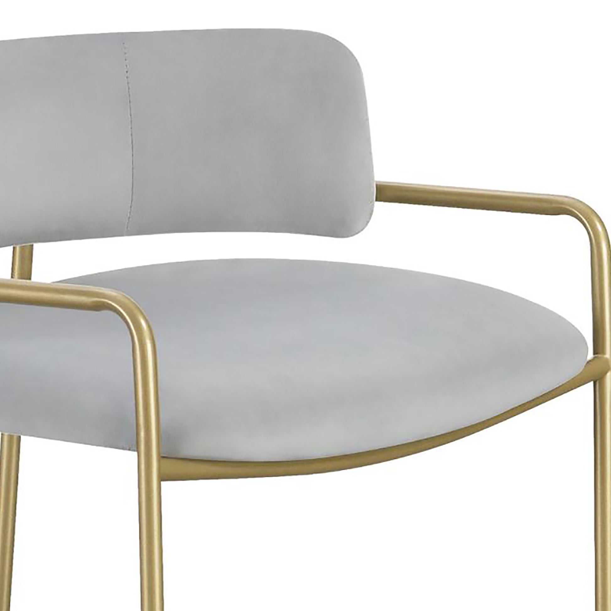 Grey And Gold Low Back Upholstered Stool Solid Grey Dining Room Foam Spot Clean Glam Bar Stools Solid Back Foam Velvet