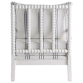 White And Navy Upholstered Stripe Accent Chair White White Primary Living Space Traditional Foam Fabric