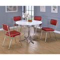 White And Chrome Round Dining Table White Dining Room Contemporary,Modern Round Kitchen & Dining Tables Wood