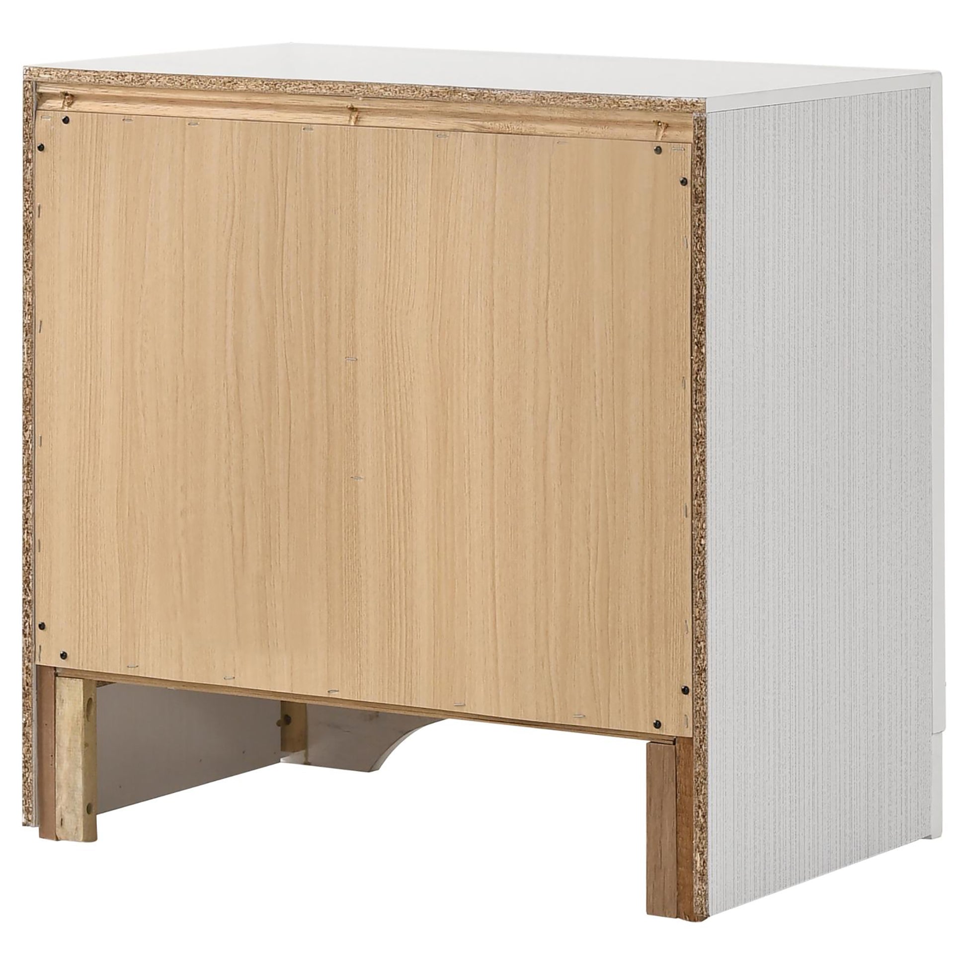 White 2 Drawer Nightstand With Hidden Jewelry Tray White White 2 Drawers Bedroom Drawer Storage Contemporary,Modern Rubberwood Felt Lined Drawers White Wood