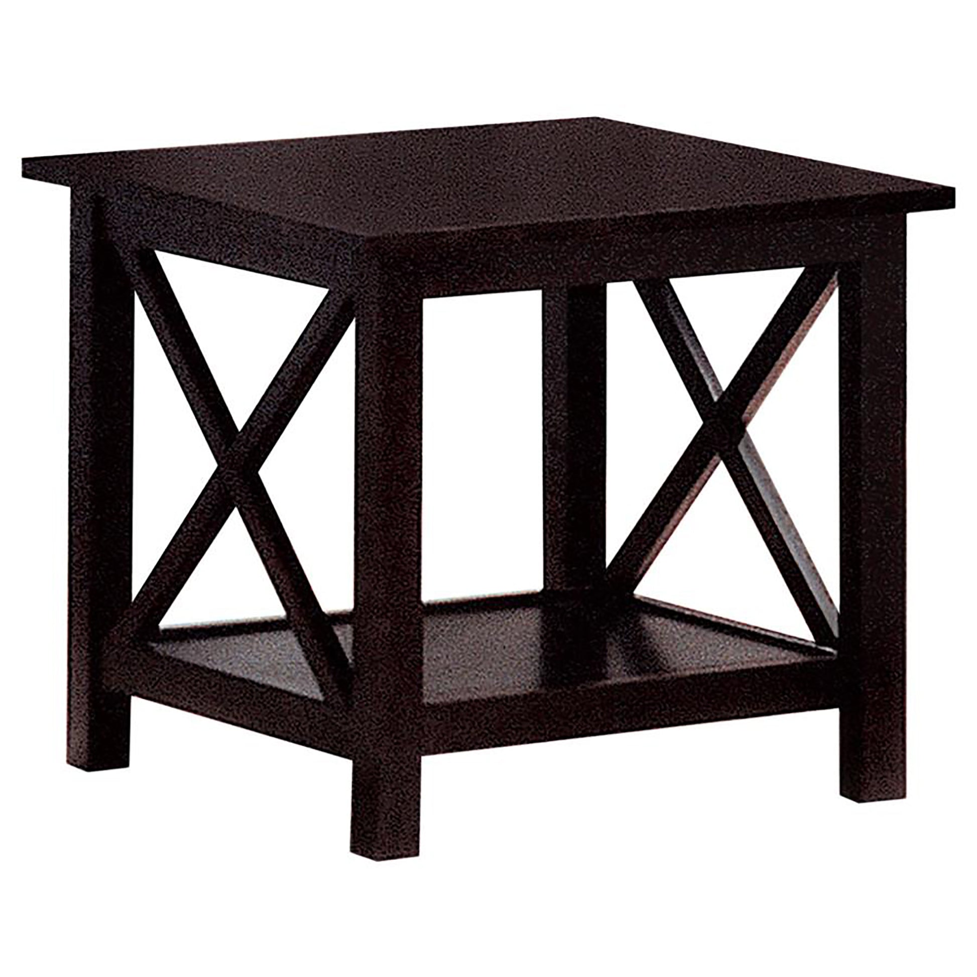 Dark Merlot 3 Piece Occasional Set Brown Brown Primary Living Space Transitional Rubberwood Rectangular Open Storage Coffee & End Tables Wood Parsons