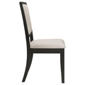 Cream And Black Upholstered Side Chairs Set Of 2 Solid Cream Dining Room Foam Spot Clean Transitional Dining Chairs Rubberwood Open Back Foam Fabric