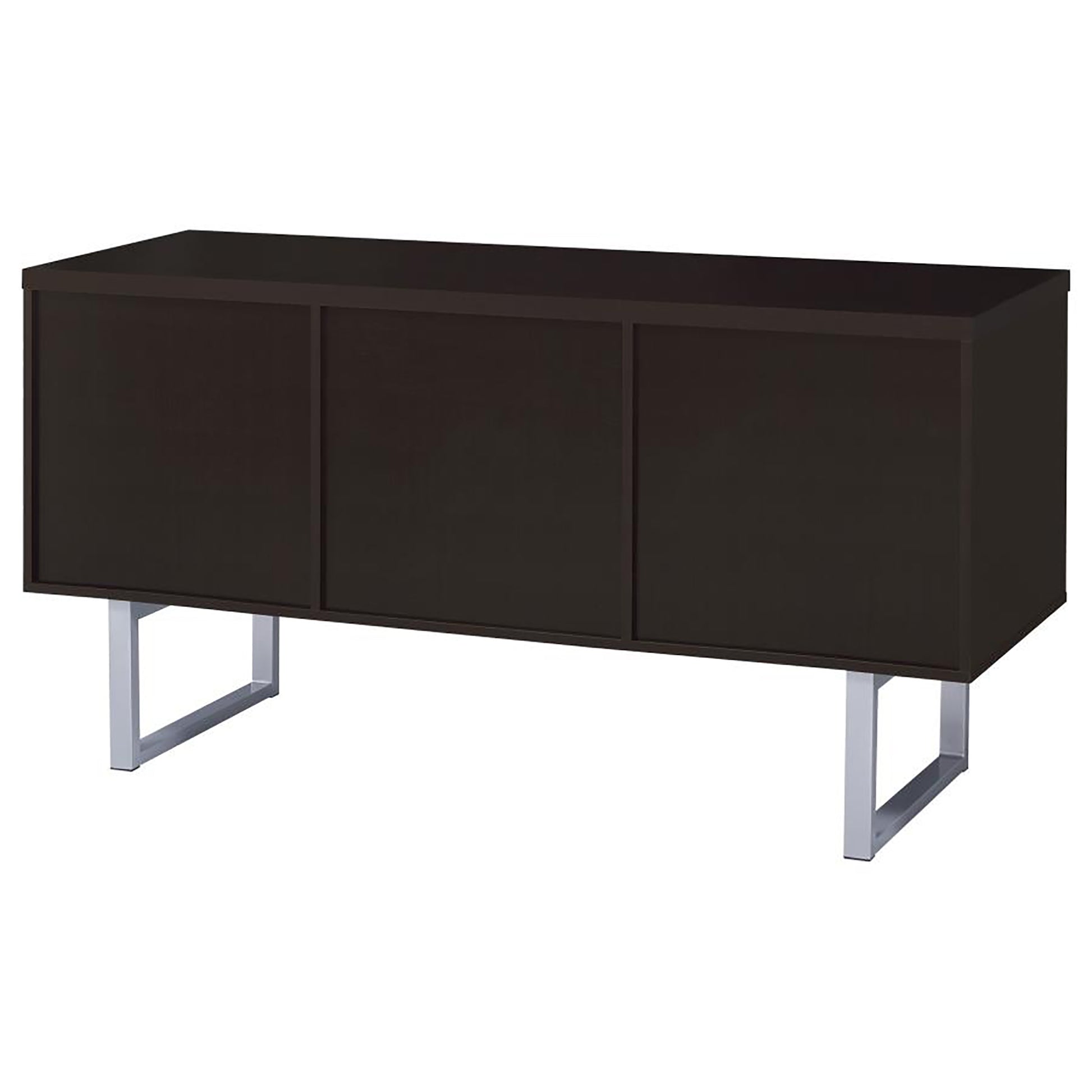 Cappuccino 5 Drawer Credenza With Open Shelving Cappuccino Brown Writting Desk Office Contemporary,Modern Rectangular Drawers Desk Wood Sled