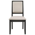 Cream And Black Upholstered Side Chairs Set Of 2 Solid Cream Dining Room Foam Spot Clean Transitional Dining Chairs Rubberwood Open Back Foam Fabric