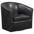 Dark Brown Swivel Armchair Brown Primary Living Space Contemporary,Modern Foam Faux Leather