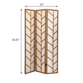 Walnut And Linen Foldable 3 Panel Screen Walnut Contemporary,Modern Jute