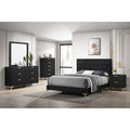 Black And Gold 2 Drawer Rectangular Nightstand Black 2 Drawers Bedroom Drawer Storage Glam Rubberwood Dovetail Joints Black Wood