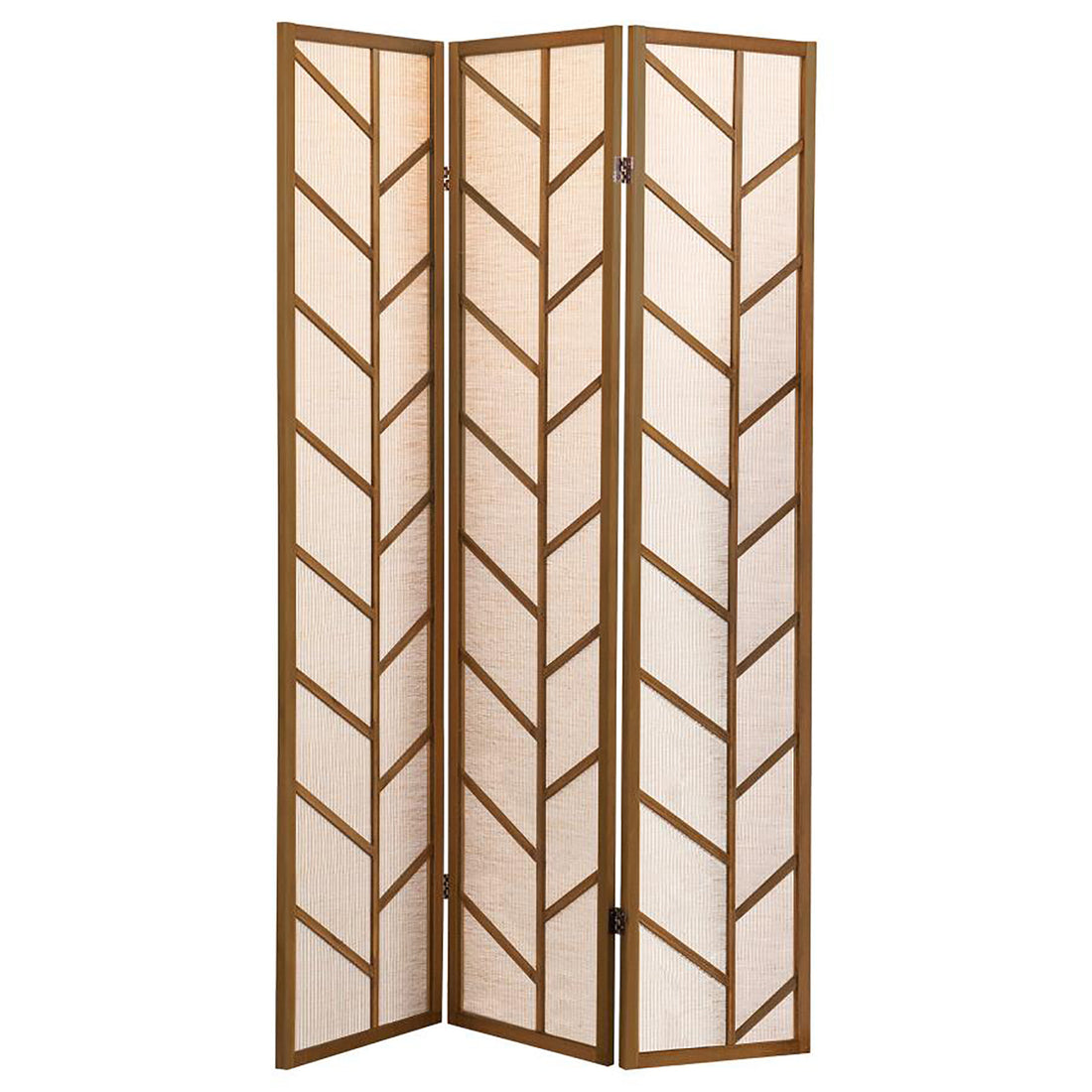 Walnut And Linen Foldable 3 Panel Screen Walnut Contemporary,Modern Jute