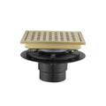 6 Inch Grid Shower Floor Drain Brushed Gold Stainless Steel