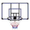 Wall Mounted Basketball Hoop, 45 X 29 Inches Shatterproof Back, Folding Hoop, Durable Hoop And All Weather Mesh For Indoor And Outdoor Use Black Blue Iron