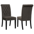 Brown And Rustic Espresso Tufted Side Chairs Set Of 2 Solid Brown Espresso Dining Room Foam Spot Clean Transitional Side Chair Rubberwood Tufted Back Foam Velvet