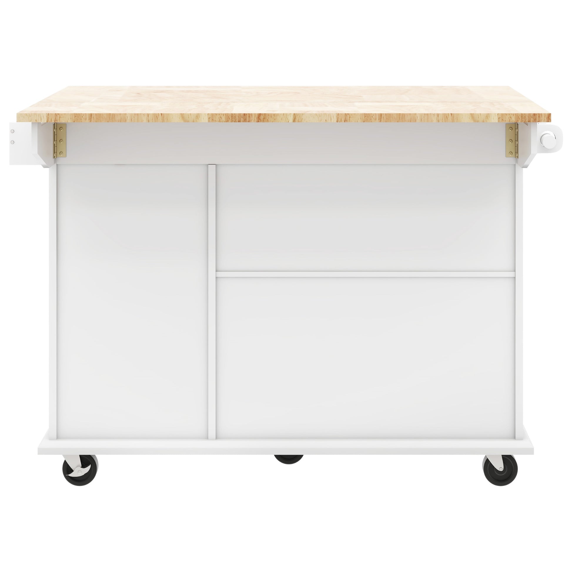 Kitchen Island With Drop Leaf, 53.9" Width Rolling Kitchen Cart On Wheels With Internal Storage Rack And 3 Tier Pull Out Cabinet Organizer, Kitchen Storage Cart With Spice Rack, Towel Rack White White Kitchen Classic,European,Modern Rectangular Kitchen