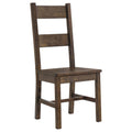 Rustic Golden Brown Ladder Back Dining Chairs Set Of 2 Solid Brown Brown Dining Room Wipe Clean Farmhouse,Rustic Side Chair Rubberwood Ladder Back Wood