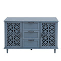 2 Door 3 Drawer Cabinet, American Furniture, Suitable For Bedroom, Living Room, Study Blue Particle Board