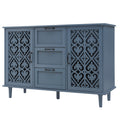 2 Door 3 Drawer Cabinet, American Furniture, Suitable For Bedroom, Living Room, Study Blue Particle Board