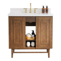 36'' Freestanding Single Bathroom Vanity with Marble wood-1-2-soft close