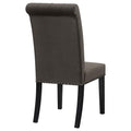 Brown And Rustic Espresso Tufted Side Chairs Set Of 2 Solid Brown Espresso Dining Room Foam Spot Clean Transitional Side Chair Rubberwood Tufted Back Foam Velvet