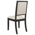 Cream And Black Upholstered Side Chairs Set Of 2 Solid Cream Dining Room Foam Spot Clean Transitional Dining Chairs Rubberwood Open Back Foam Fabric