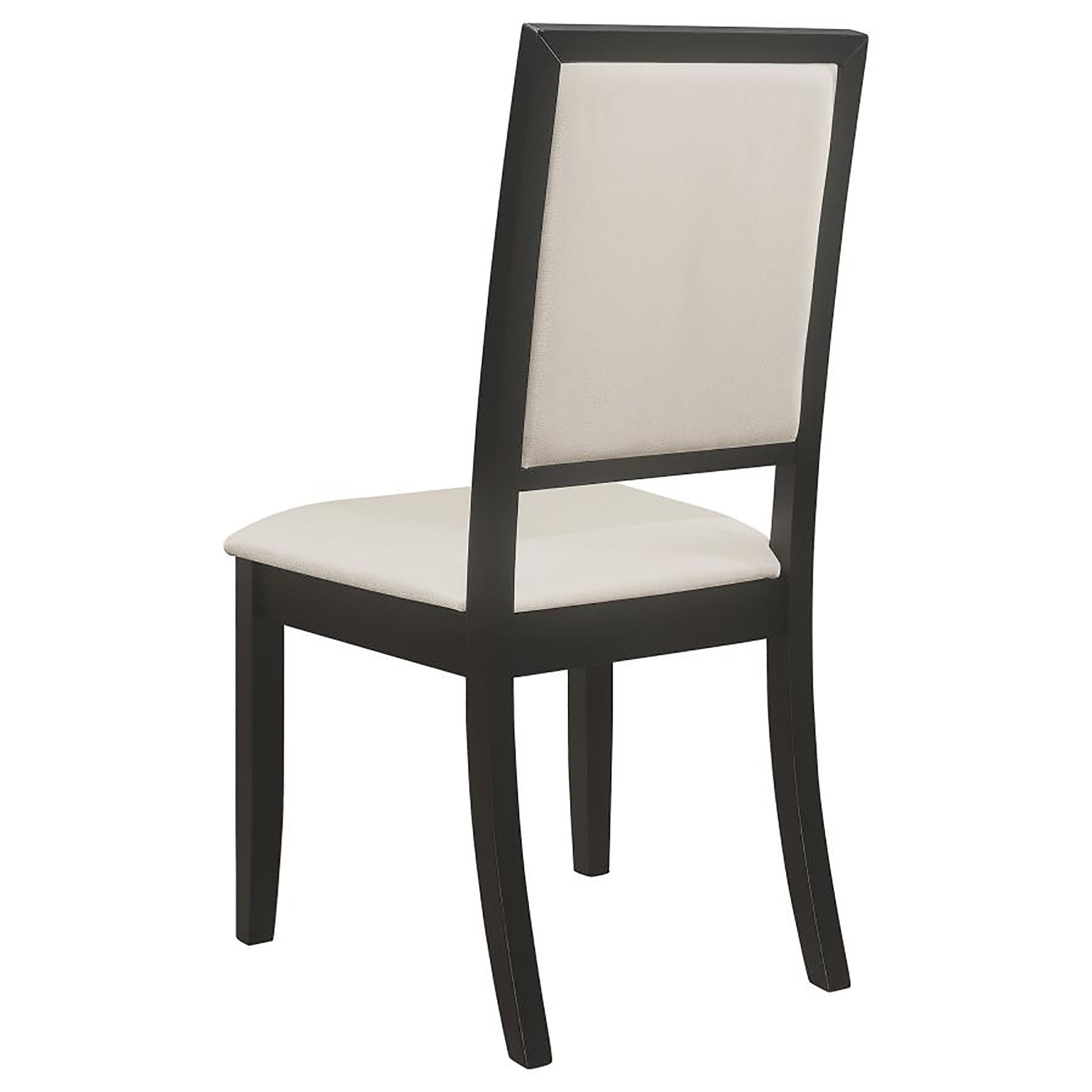 Cream And Black Upholstered Side Chairs Set Of 2 Solid Cream Dining Room Foam Spot Clean Transitional Dining Chairs Rubberwood Open Back Foam Fabric