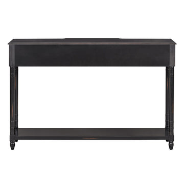 Console Table Sofa Table With Drawers For Entryway With Projecting Drawers And Long Shelf Espresso, Old Sku: Wf189574Aab Espresso Solid Wood Mdf