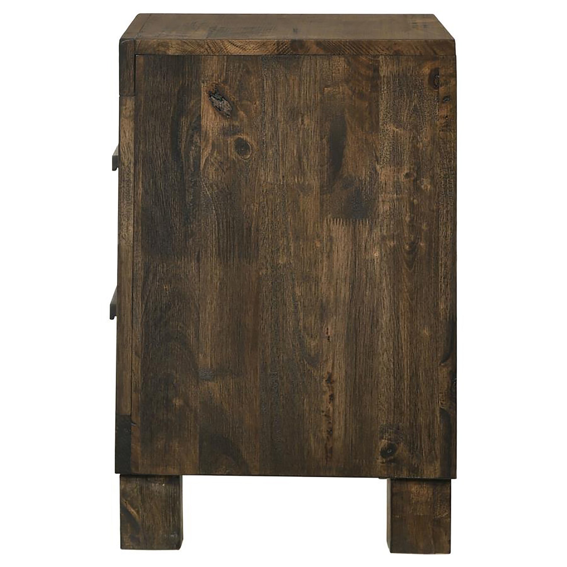 Rustic Golden Brown 2 Drawer Nightstand Brown Brown 2 Drawers Bedroom Drawer Storage Farmhouse,Rustic Rubberwood Dovetail Joints Wood