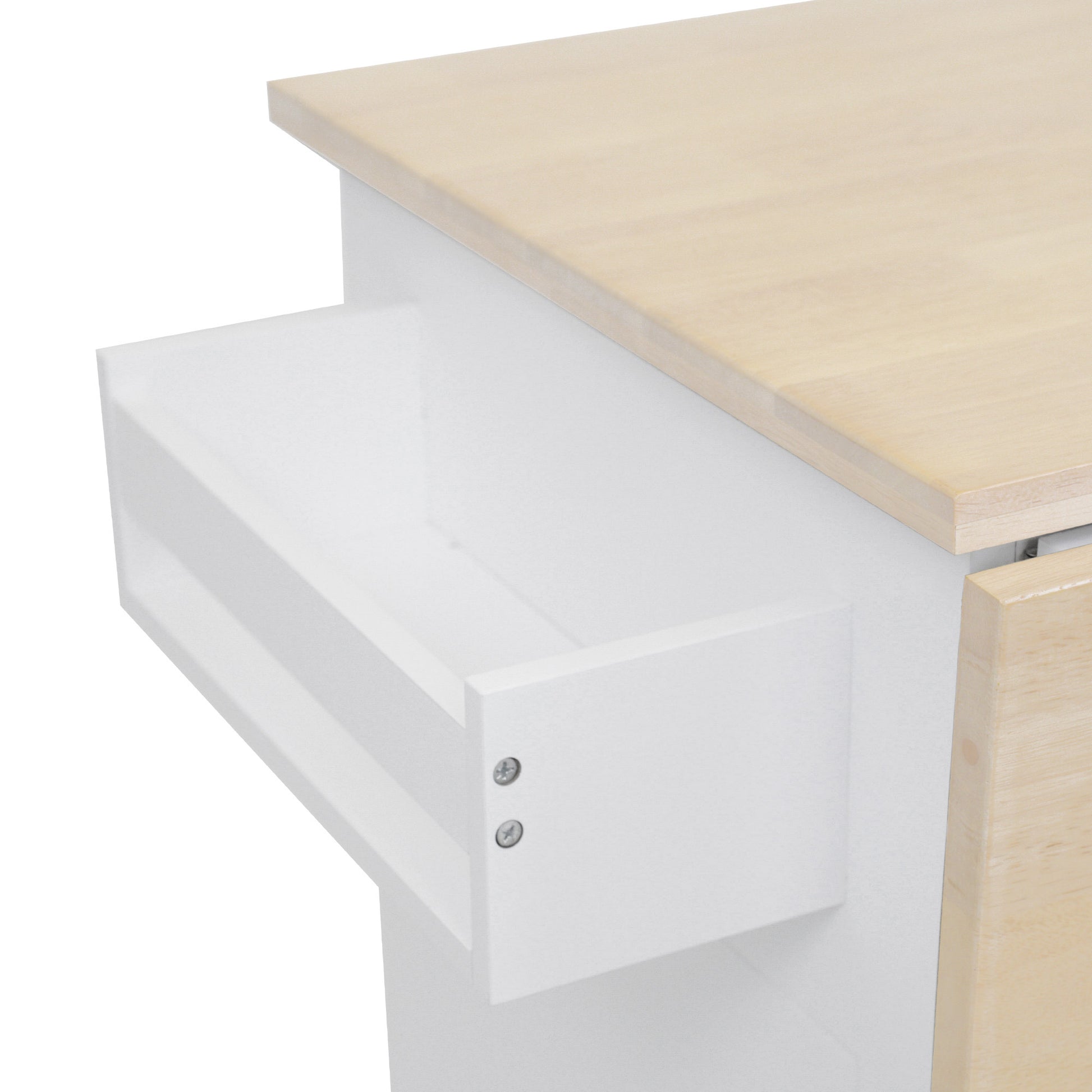 Kitchen Island with Drop Leaf, 53.9" Width Rolling