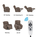 Electric Power Recliner Chair With Massage For Elderly ,Remote Control Multi Function Lifting, Timing, Cushion Heating Chair With Side Pocket Brown Brown Power Remote Metal Primary Living Space American Design Cat Scratch Fabric