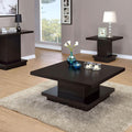 Cappuccino Square Coffee Table Cappuccino Brown Primary Living Space Contemporary,Modern Rectangular Coffee & End Tables Wood Pedestal