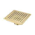 6 Inch Grid Shower Floor Drain Brushed Gold Stainless Steel